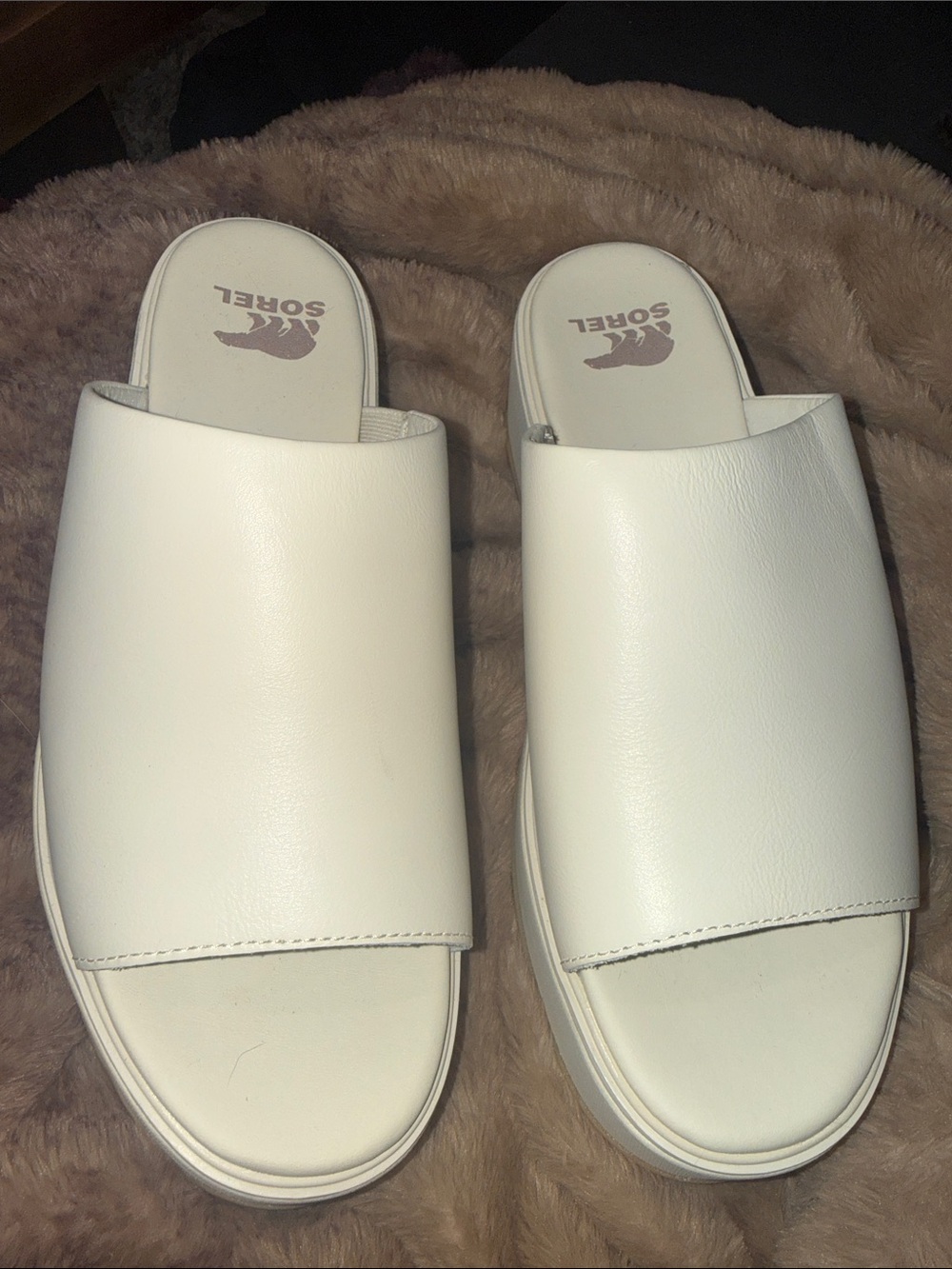 NWOB Sorel Women's Cream Dayspring slide sandal, sz 8.5, color: chalk